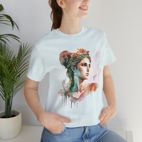 Greecian Goddess in Watercolor - Short Sleeve Tee